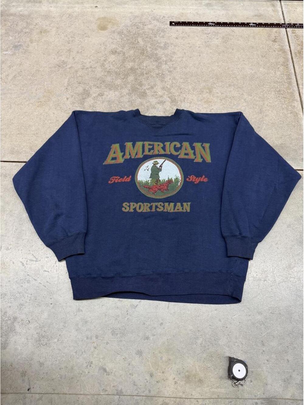 vintage woolrich field style american sportsman navy crewneck size xl